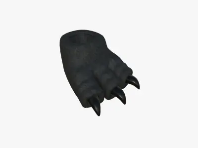 Slippers G08 Black Dino Paw - Costume Character Design Low-poly 3D model