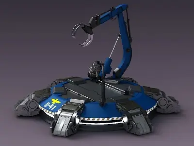 Hi-tech future pit robot robot arm science fiction future lab 3D model