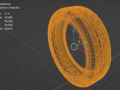 Car Tire Textured 3D model