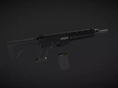 Rifle Low-poly 3D model order