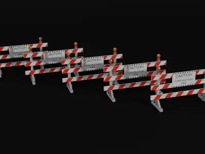 Construction Barricade Low-poly 3D model purchase