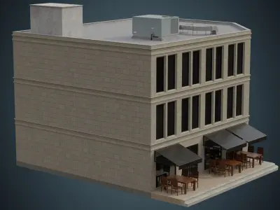 Building 18 Low-poly 3D model