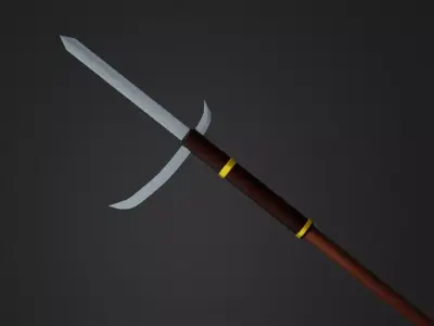 Japanese Yari Spear 2 Low-poly 3D model