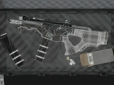 SMK2 Submachine gun Low-poly 3D model