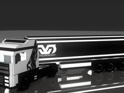 Minecraft Truck Trailer 3D Model V1 Free 3D Model Free 3D model