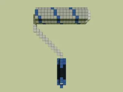 Voxel Paint roller Free 3D model