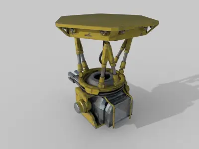 machine gun Low-poly 3D model 4