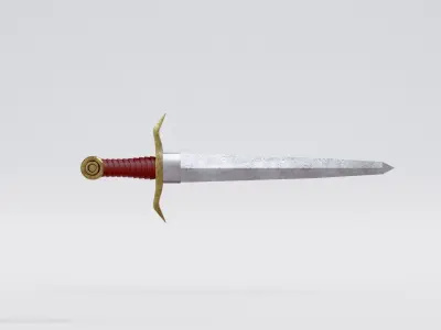Low Poly Battle Sword - Blender Cycles Render Low-poly 3D model