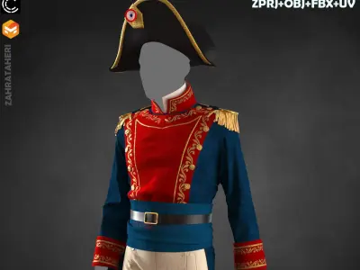 MENS MILITARY UNIFORM 3D model