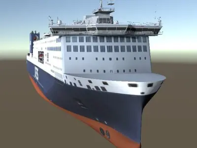 DFDSLuna Seaways Ro-Ro passenger vessel 3d low-poly model Low-poly 3D model