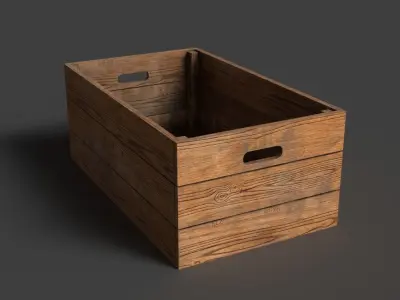 wooden crate Low-poly 3D model order