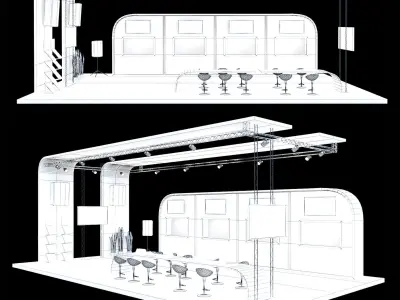 Exhibition stand 2 3D model purchase