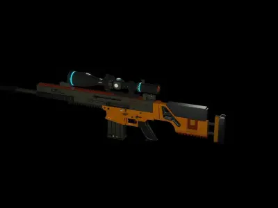 multi caliber gun Low-poly 3D model