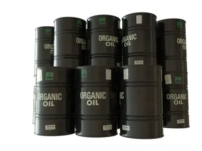 Black Painted Oil Barrel Low-poly 3D model