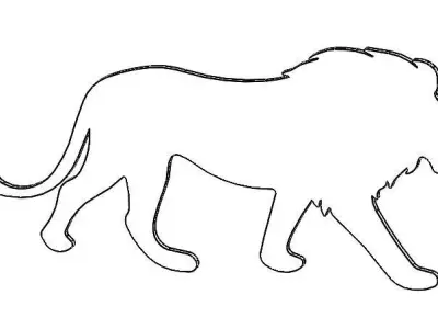 lion 2D 3D model