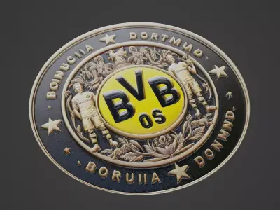 Borussia dortmund Football Medallion 3D print model