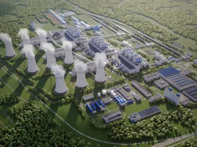 Power plant detailed 3D model purchase