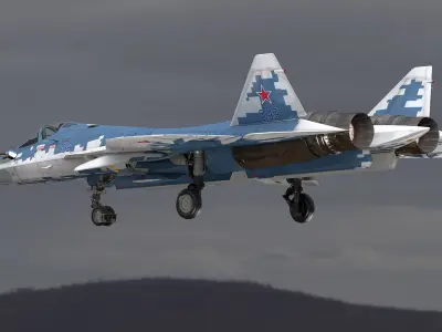 SU-57 Stealth Jet Fighter Pixel Camouflage 3D model