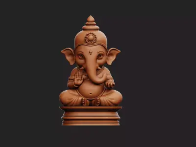 Lord Ganesh  Decorative Statue or Car Dashboard 3D print model