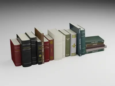 Antique Books PBR 3D model