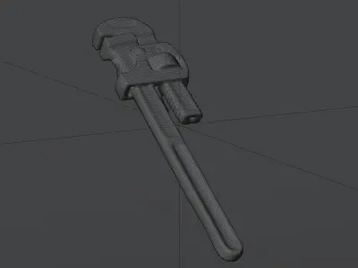 Rusty Tool Pipe Wrench 2 3D scan PBR 4K textures Low-poly 3D model