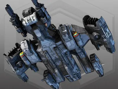 SciFi Dropship  Low-poly 3D model
