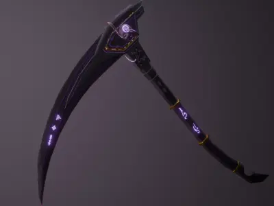 Stylized Scythe game ready Low-poly 3D model