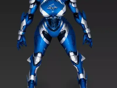 Female Shark Robot 3D model