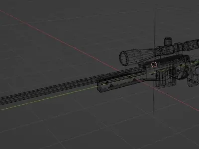 AWM Sniper Rifle Low-poly 3D model