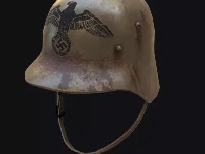 Rusty Nazi Helmet Low-poly 3D model