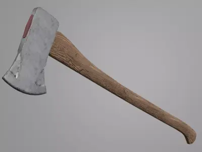 Low Poly PBR Fire Axe - Game Ready Free low-poly 3D model