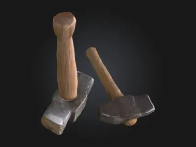 Sledgehammers Duo  Powerful Tools for Heavy-Duty Work 3D model