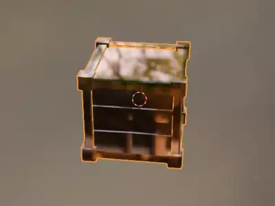 wooden crate Low-poly 3D model