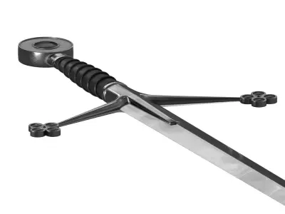 Realistic Sword Claymore Low High Poly Low-poly 3D model