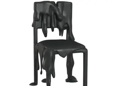 Modern Sculptural Metal Chair - Artistic Industrial Design 3D model