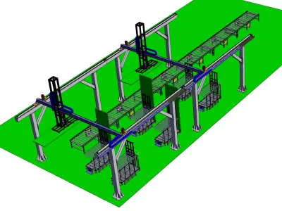 Rock wool board automatic sorting equipment 3D model