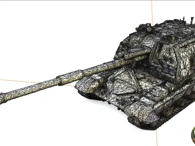 Destroyed 2S19 Msta 152 mm self-propelled howitzer M1990 3D model