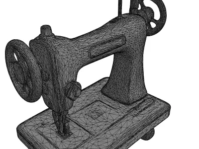 Vintage Sewing Machine 3D Model Low-poly 3D model