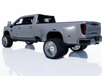 Pickup GMC Sierra 3500 HD Denali Dually with Interior  3D model