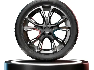 Realistic Wheel 3D Model 4K PBR Texture High Quality Game Ready Low-poly 3D model