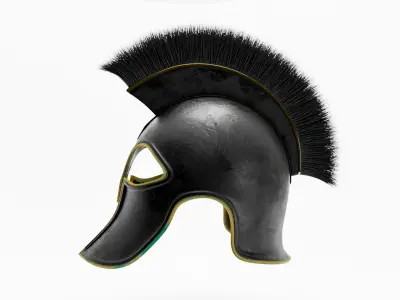 Spartan Helmet with oxidized bronze 3D model