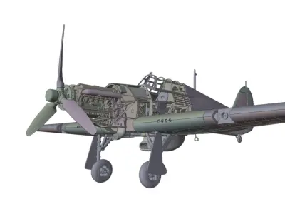Full-interior Hawker Hurricane Mk1 Free 3D print model