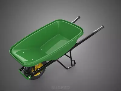 SINGLE WHEEL BARROW HEAVY WHEELBARROW CART TROLLEY WAGON TRAY KG 3D model
