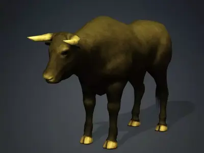 Animated Bull Low-poly 3D model