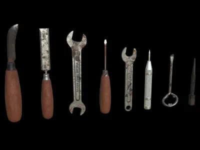Rusty Tools Low-poly 3D model