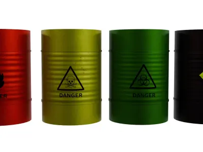 Metal Barrel V2 Low-poly 3D model