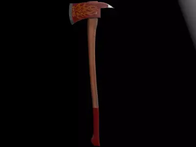 Fire Axe game ready  Low-poly 3D model
