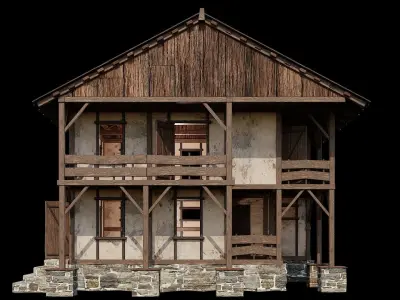 Medieval Houses 12 - 4K Textures Game Ready Low-poly 3D model