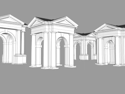 Tuscan order Arched portico in the mas All types collection 3D model