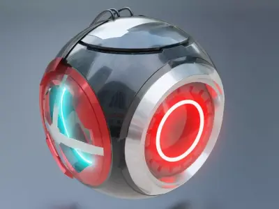 Sci-fi drone Low-poly 3D model 3